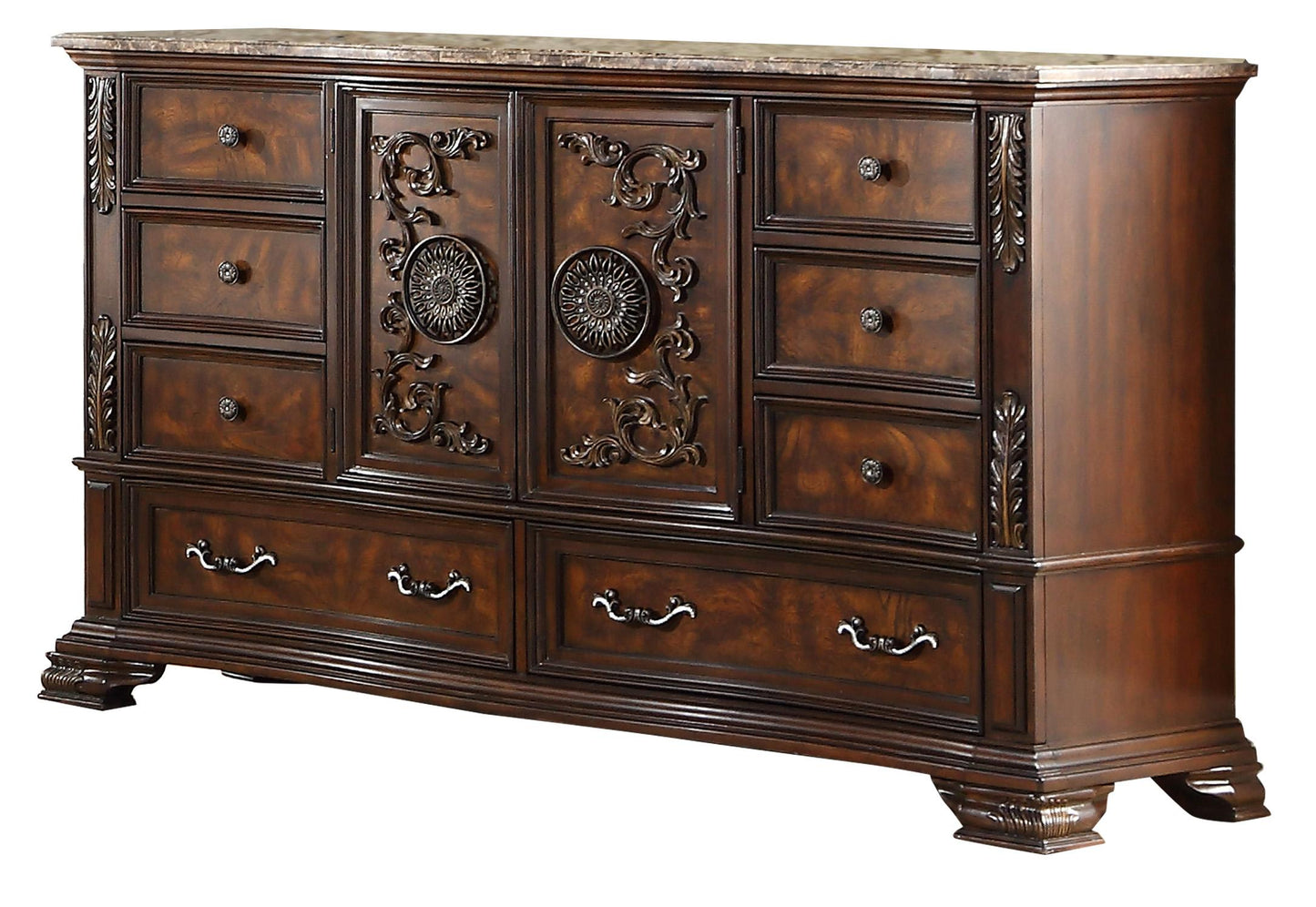 Santa Monica Traditional Style Dresser in Cherry finish Wood - ATL FURNITURE