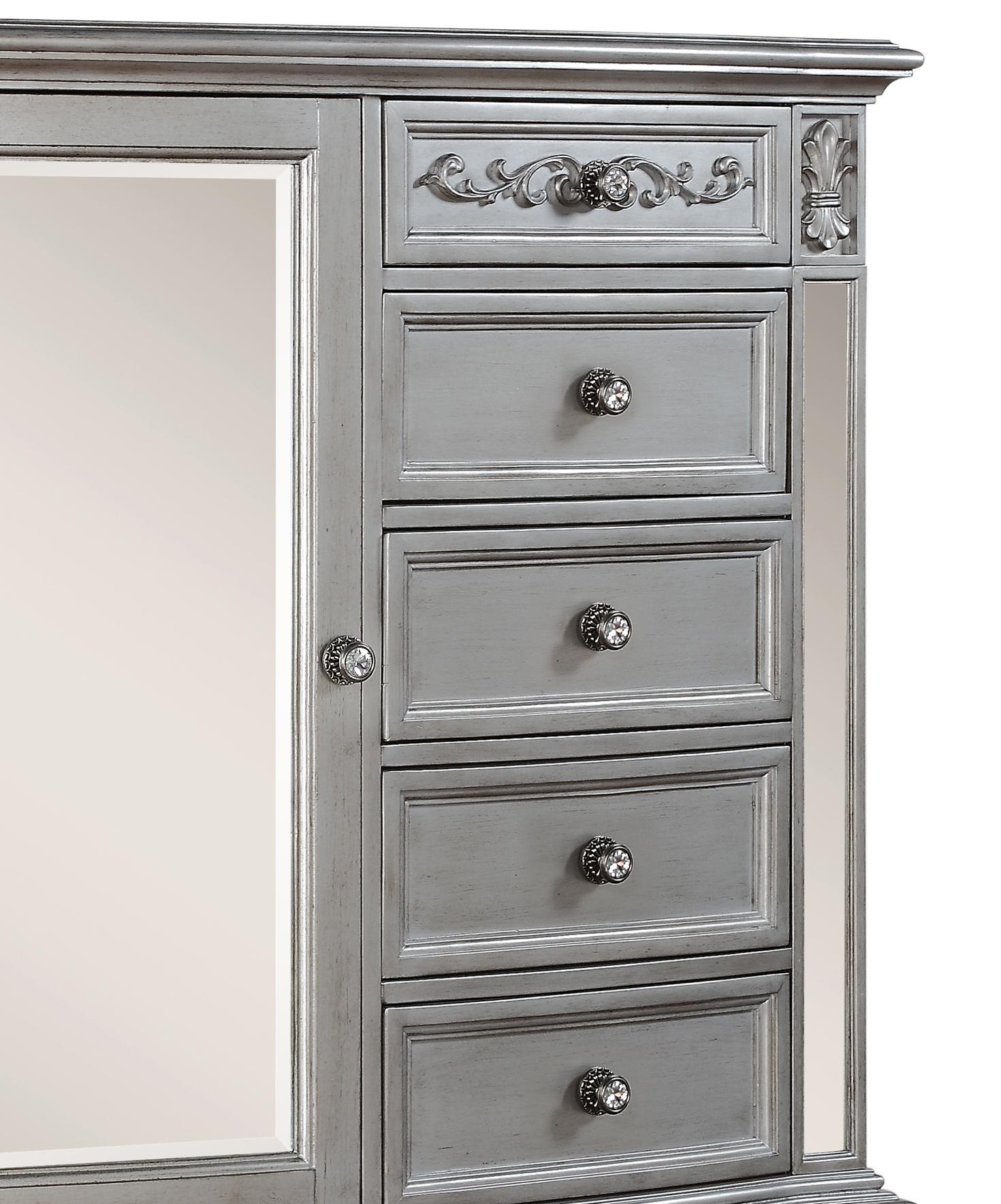 Pamela Traditional Style Chest in Silver finish Wood - ATL FURNITURE