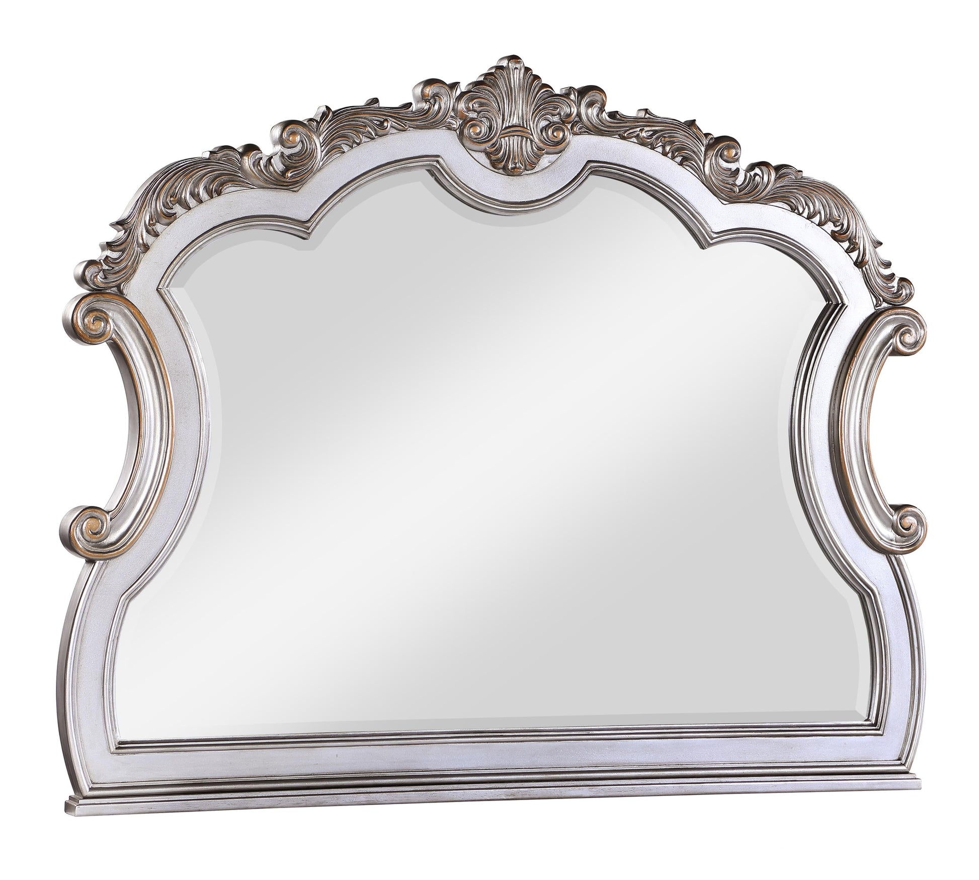 Melrose Transitional Style Mirror in Silver finish Wood - ATL FURNITURE