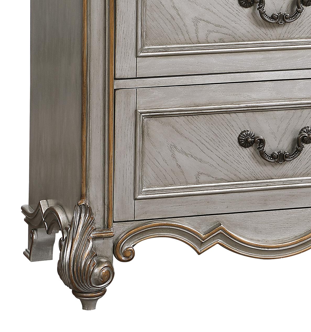 Melrose Transitional Style Dresser in Silver finish Wood - ATL FURNITURE