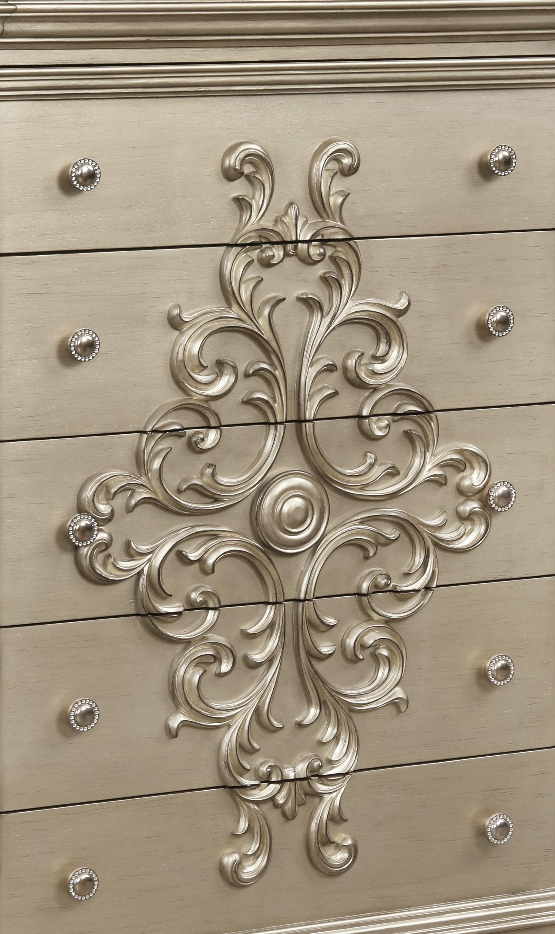 Alicia Transitional Style Chest in Beige finish Wood - ATL FURNITURE