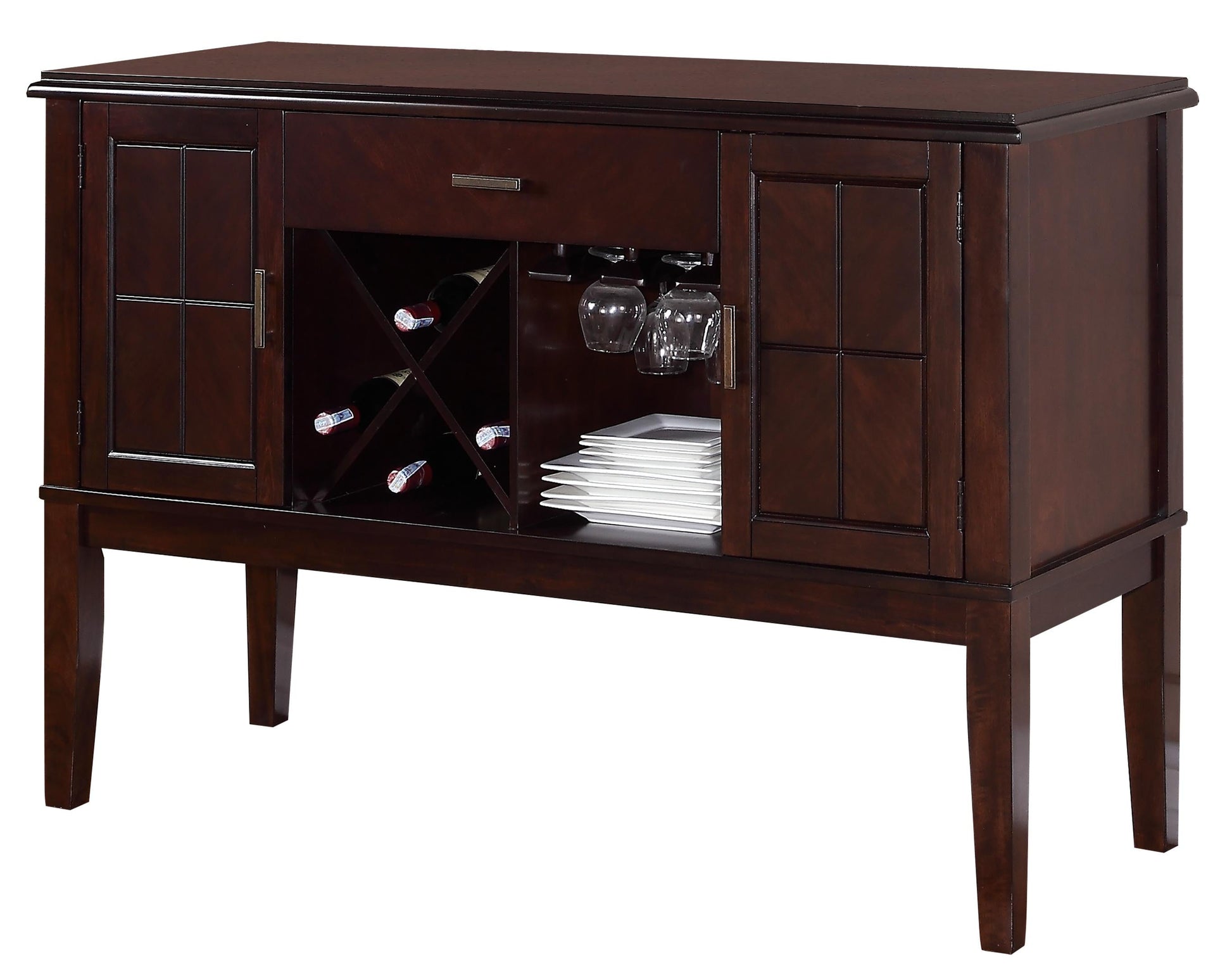 Era Transitional Style Dining Server in Espresso finish Wood - ATL FURNITURE