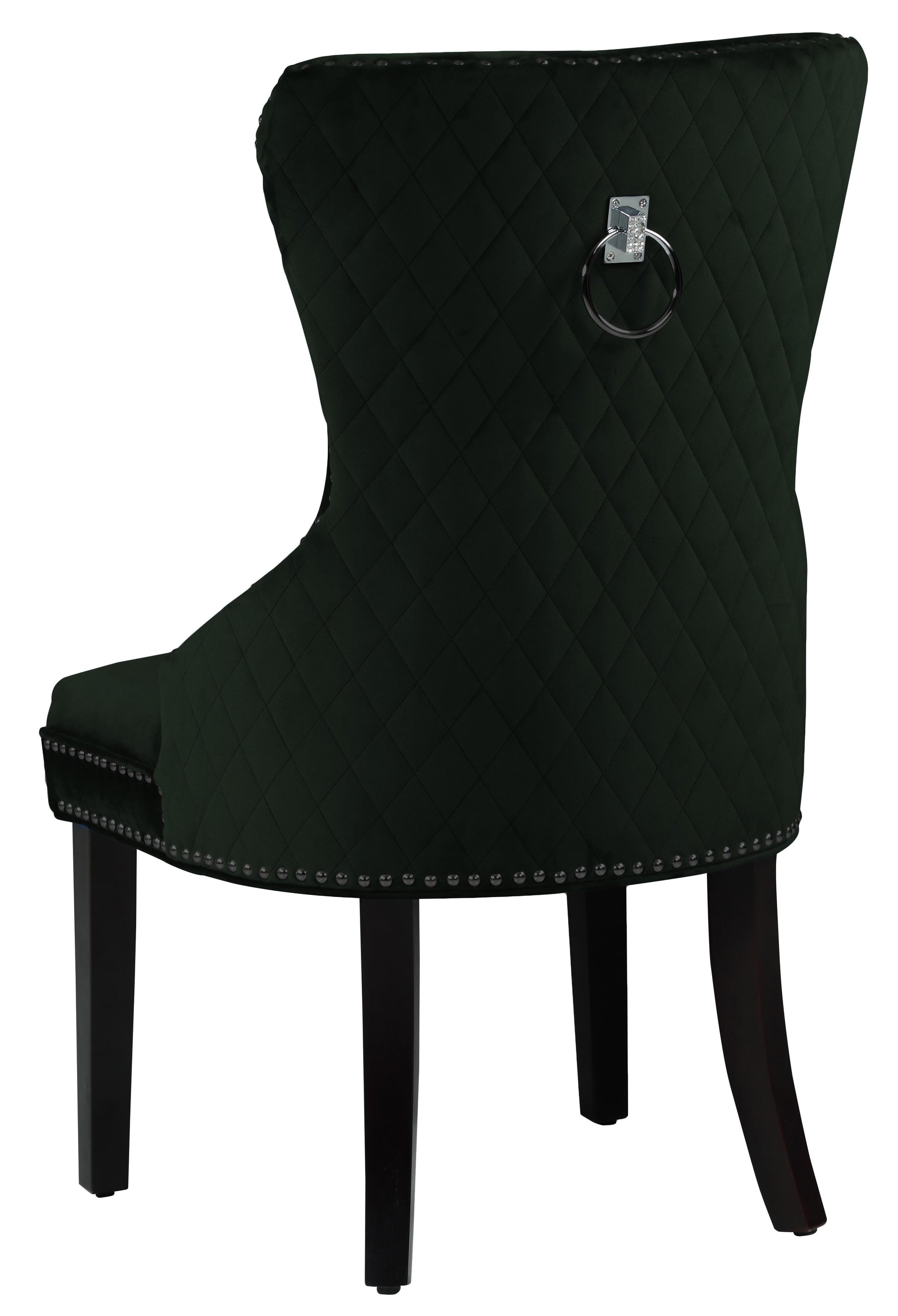 Bronx Transitional Style Black Dining Chair in Walnut Wood - ATL FURNITURE