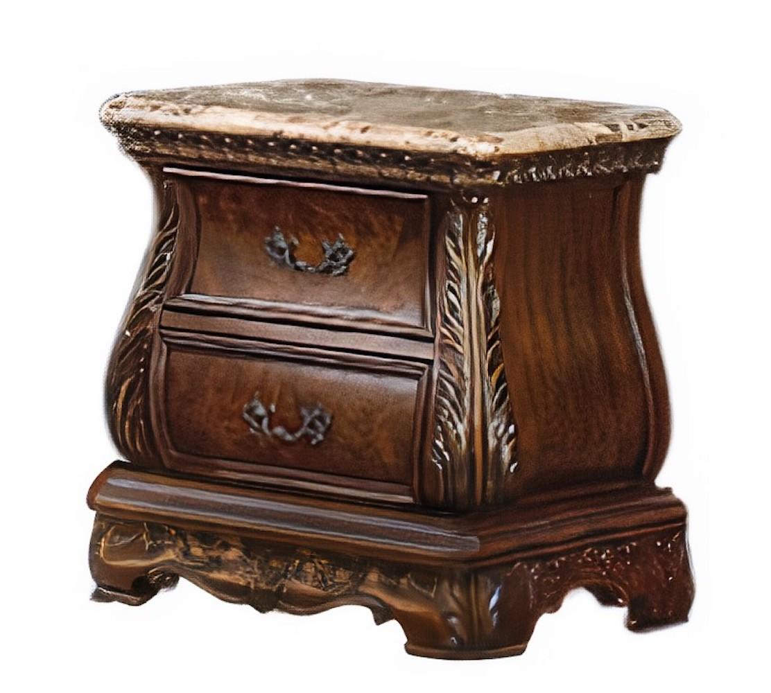 Cleopatra Traditional Style Nightstand in Cherry finish Wood - ATL FURNITURE