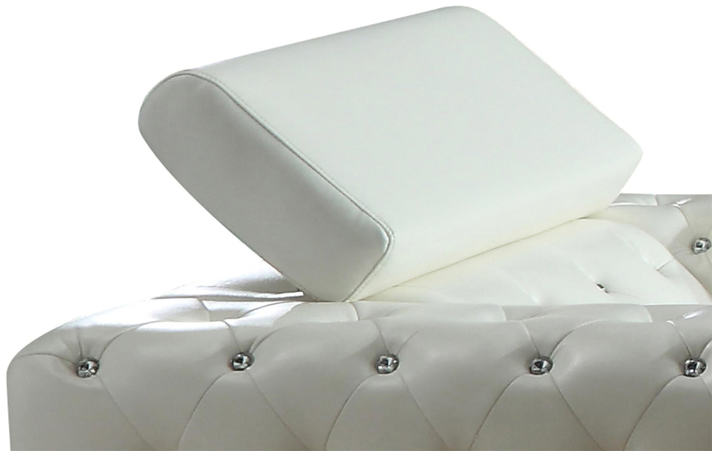 Charlise Modern Style White Chair in Faux Leather - ATL FURNITURE