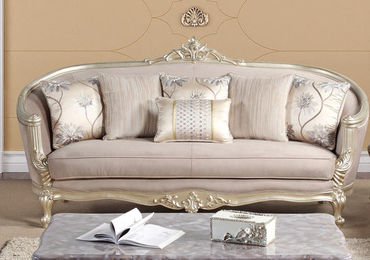 Elanor Traditional Style Sofa in Champagne finish Wood - ATL FURNITURE