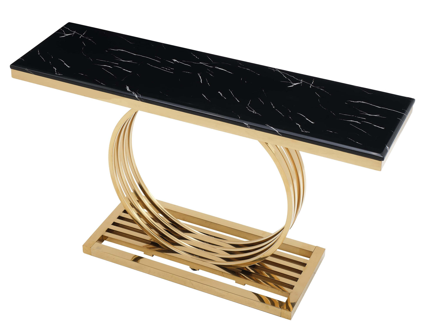 Arlene Modern Style Marble Console Table with Metal Base - ATL FURNITURE