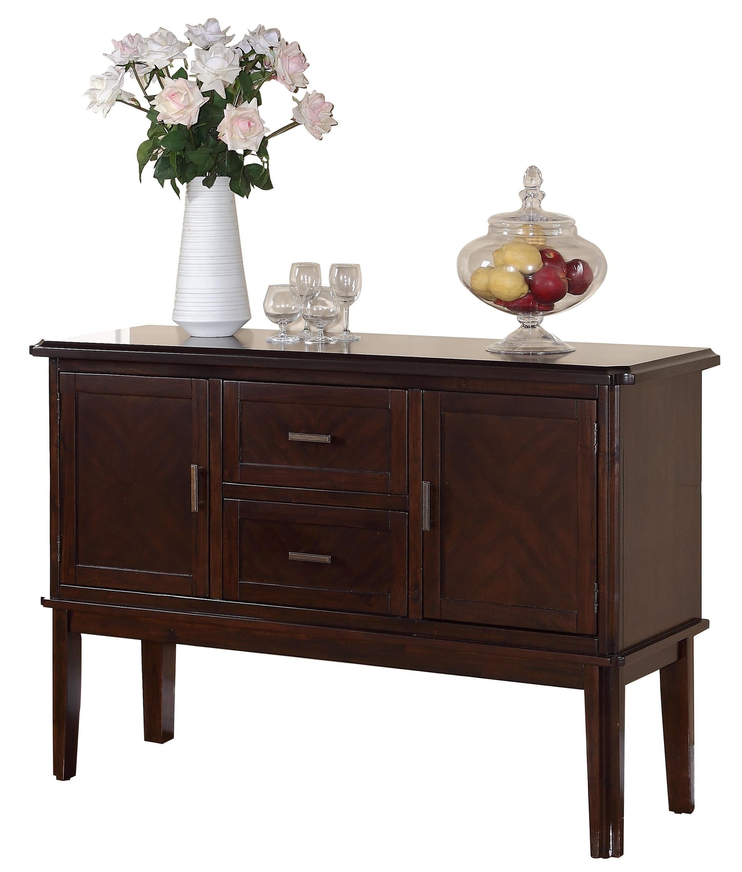 Pam Transitional Style Dining Server in Espresso finish Wood - ATL FURNITURE