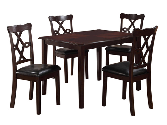 Copper Transitional Style Dining Set in Espresso finish Wood - ATL FURNITURE