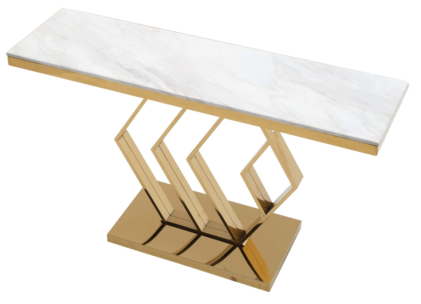 Gamila Modern Style Marble Console Table with Metal Base - ATL FURNITURE