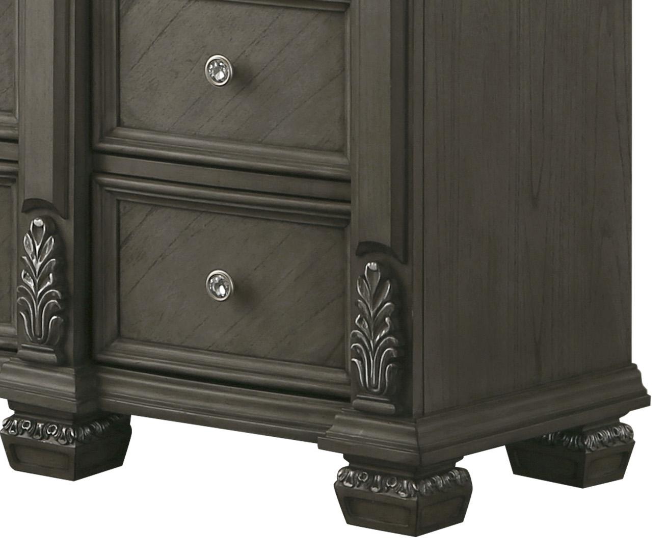 Silvy Transitional Style Dresser in Gray finish Wood - ATL FURNITURE