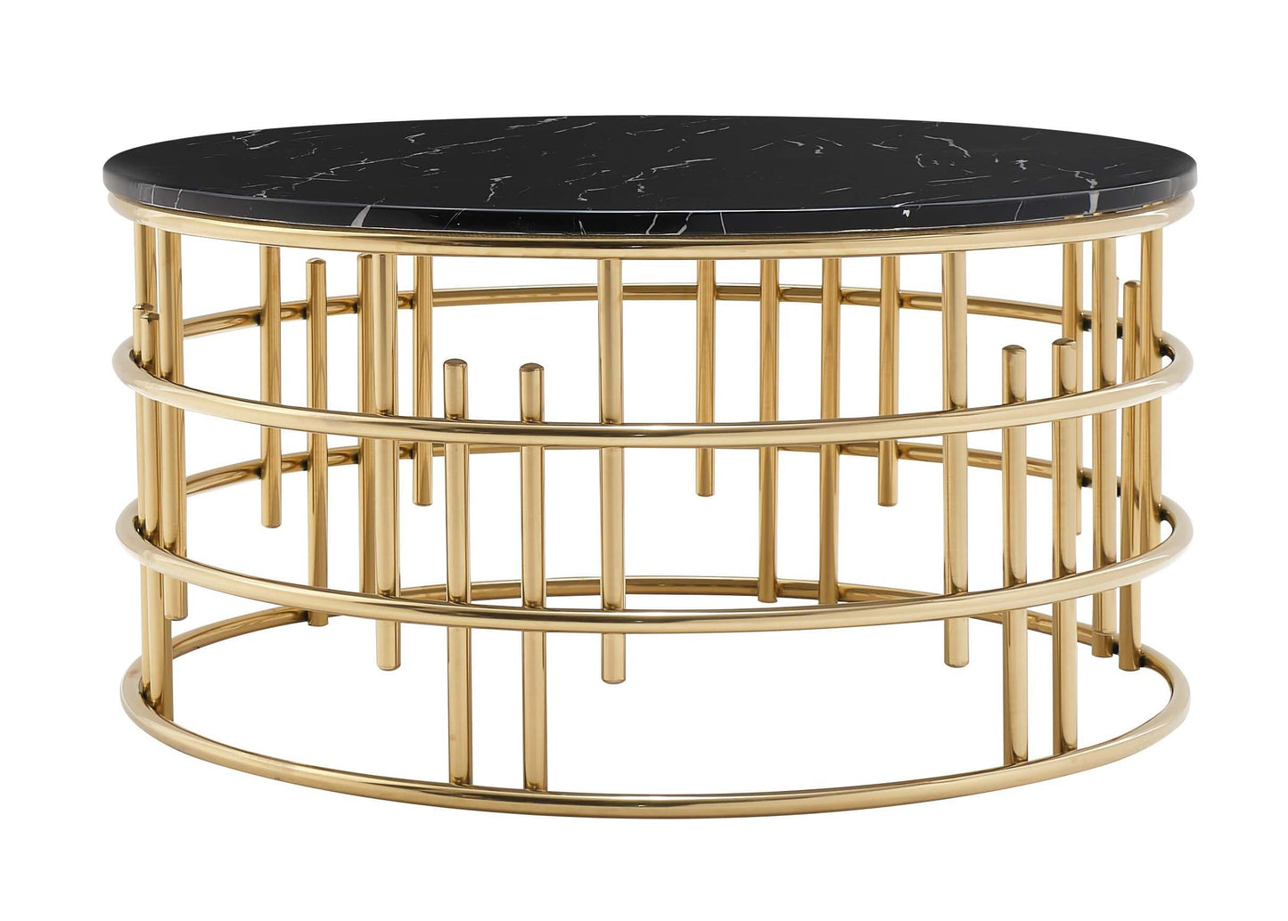 Carissa Modern Style Marble Coffee Table with Metal Base - ATL FURNITURE