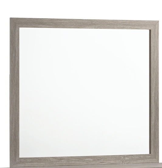 Yasmine White Modern Style Mirror in Gray finish Wood - ATL FURNITURE