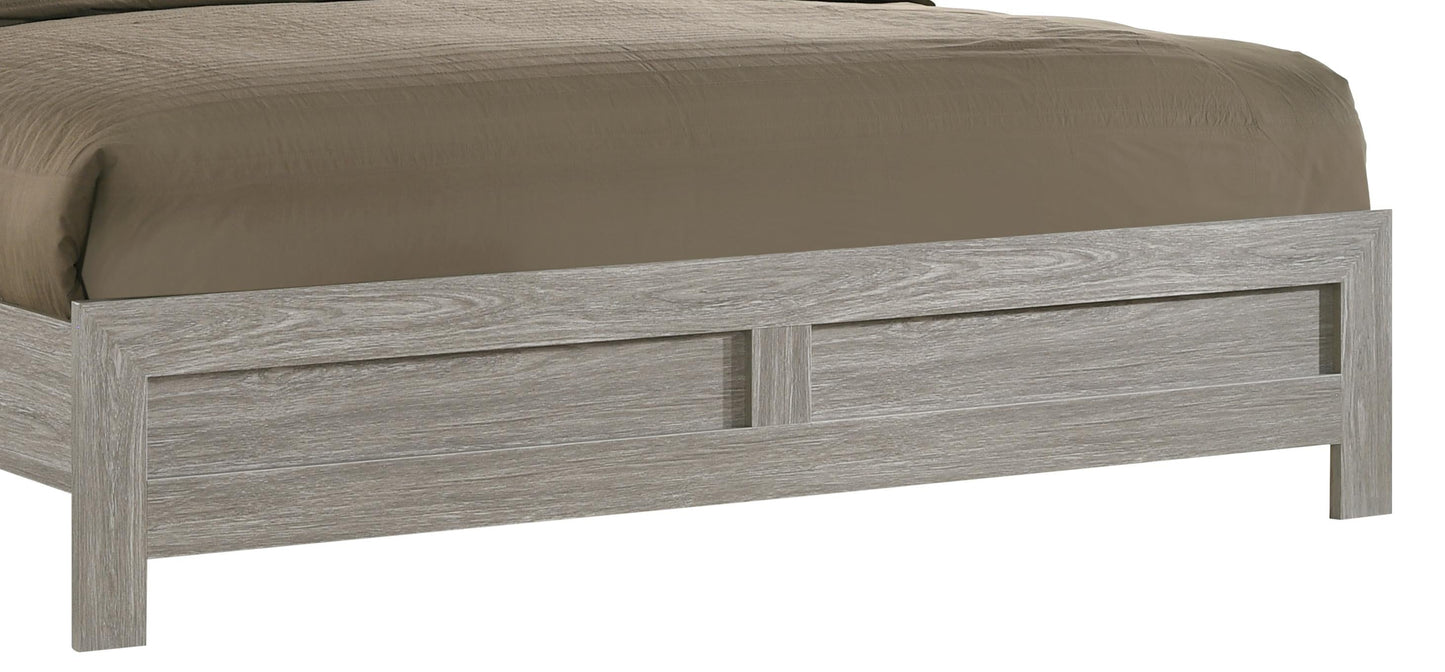 Yasmine White Modern Style King Bed in Gray finish Wood - ATL FURNITURE