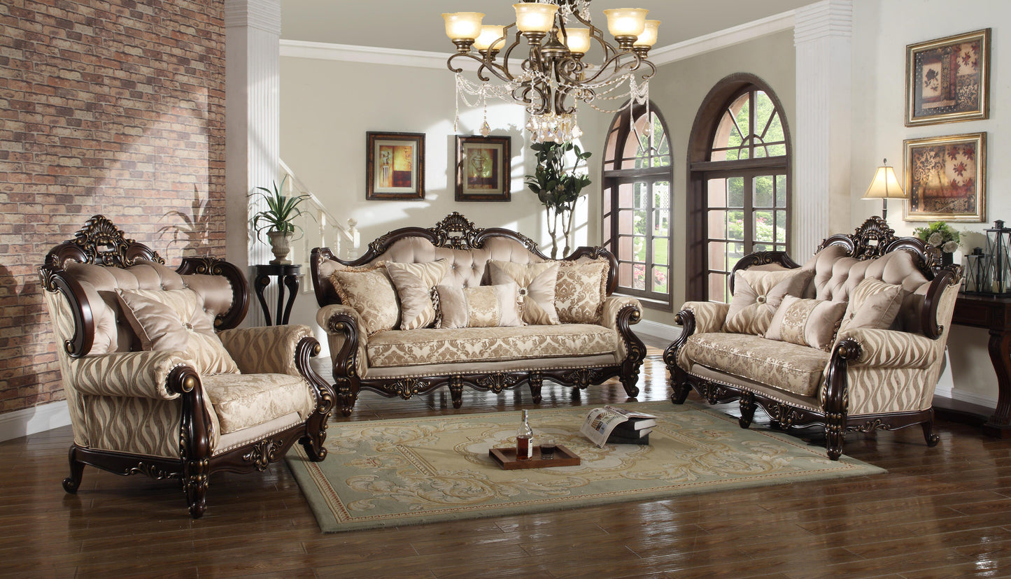 Jade Traditional Style Loveseat in Cherry finish Wood - ATL FURNITURE