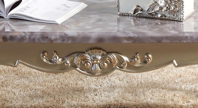 Diana Traditional Style Coffee Table in Champagne finish Wood - ATL FURNITURE