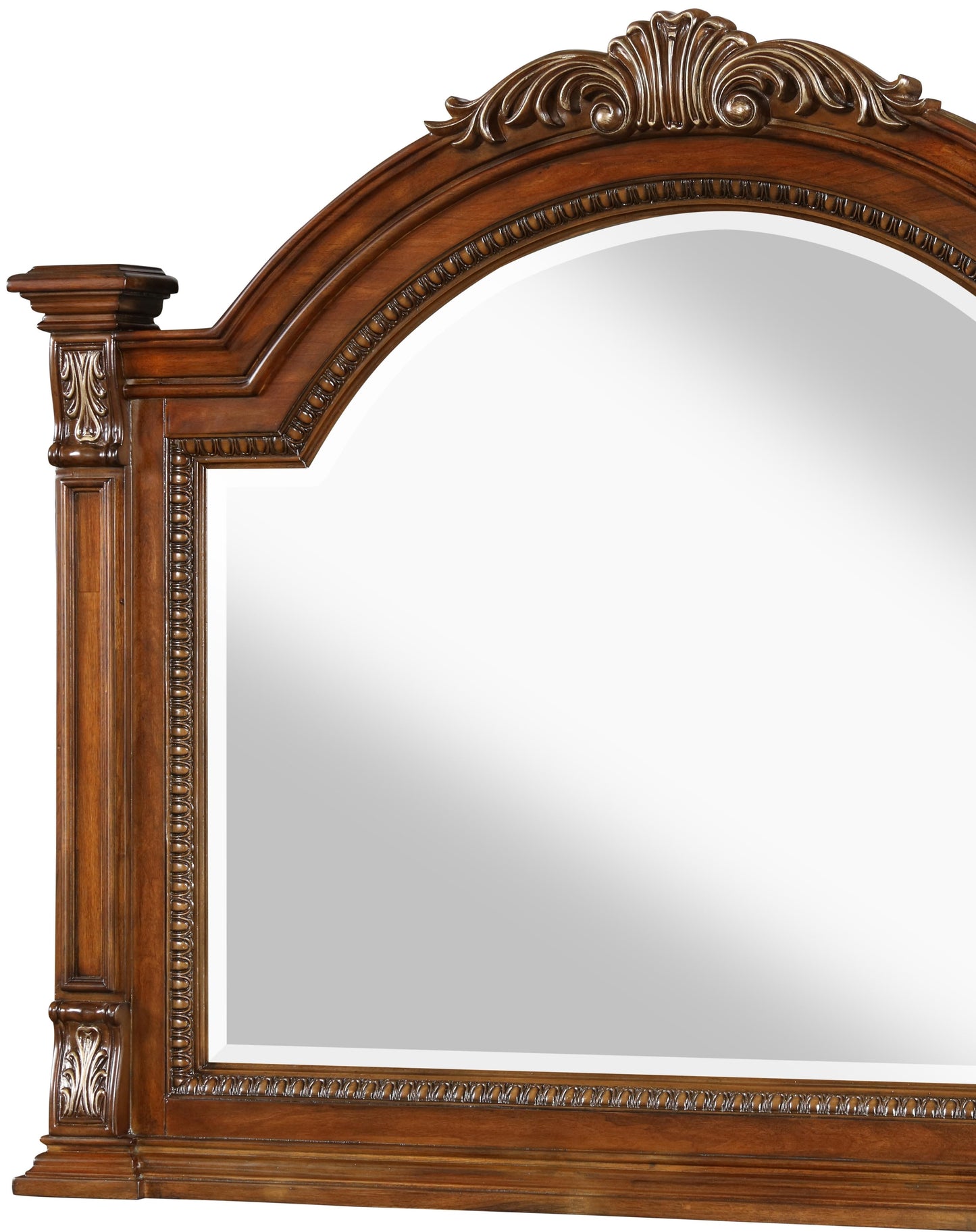 Viviana Traditional Style Mirror in Caramel finish Wood - ATL FURNITURE