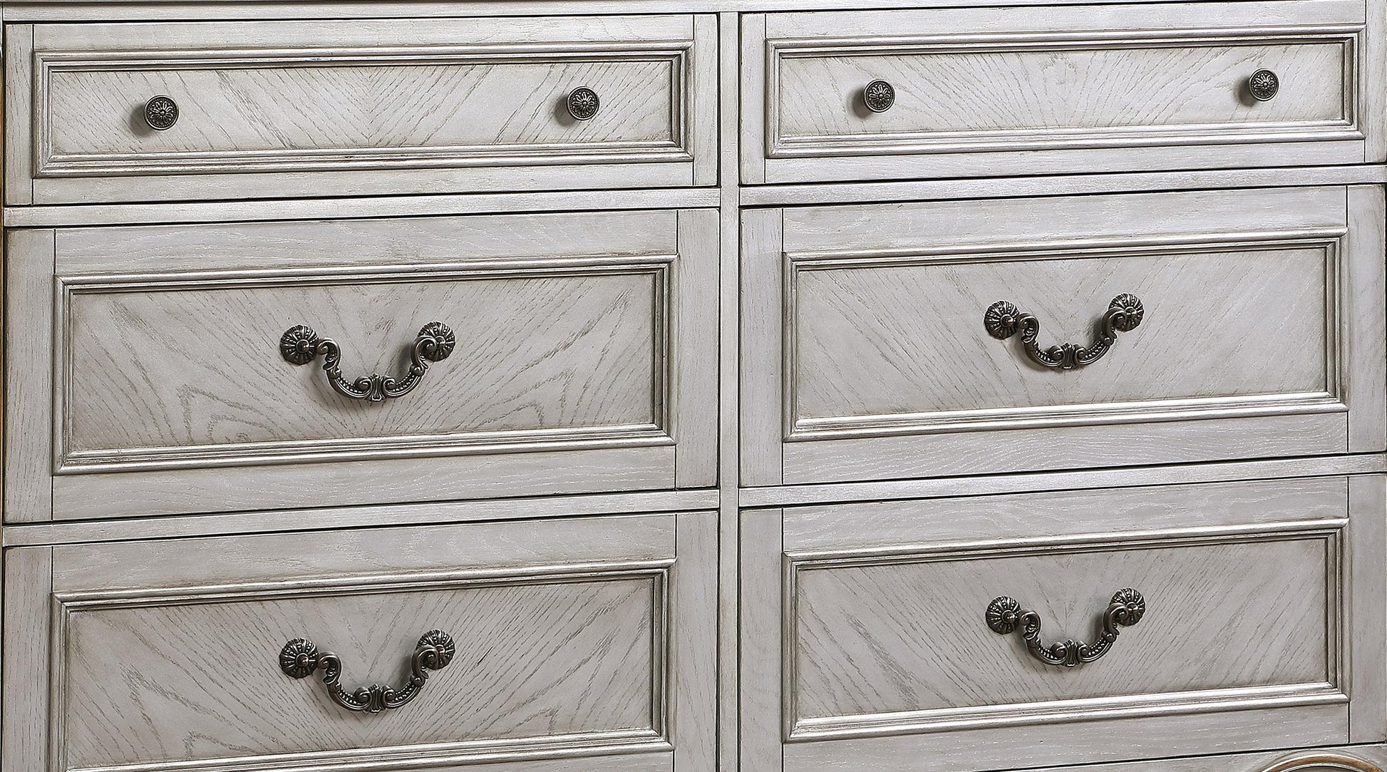 Melrose Transitional Style Dresser in Silver finish Wood - ATL FURNITURE