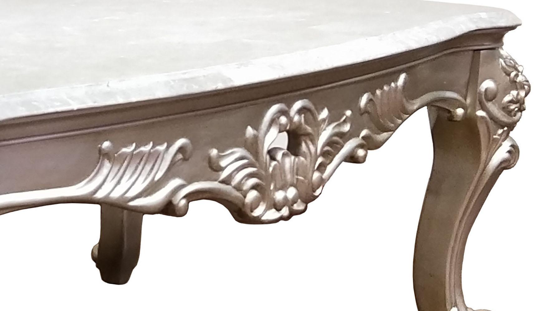 Ariel Transitional Style Coffee Table in Silver finish Wood - ATL FURNITURE