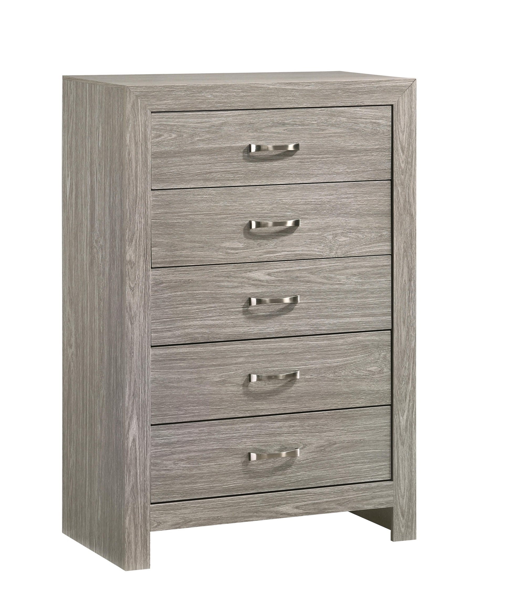 Yasmine White Modern Style Chest in Gray finish Wood - ATL FURNITURE