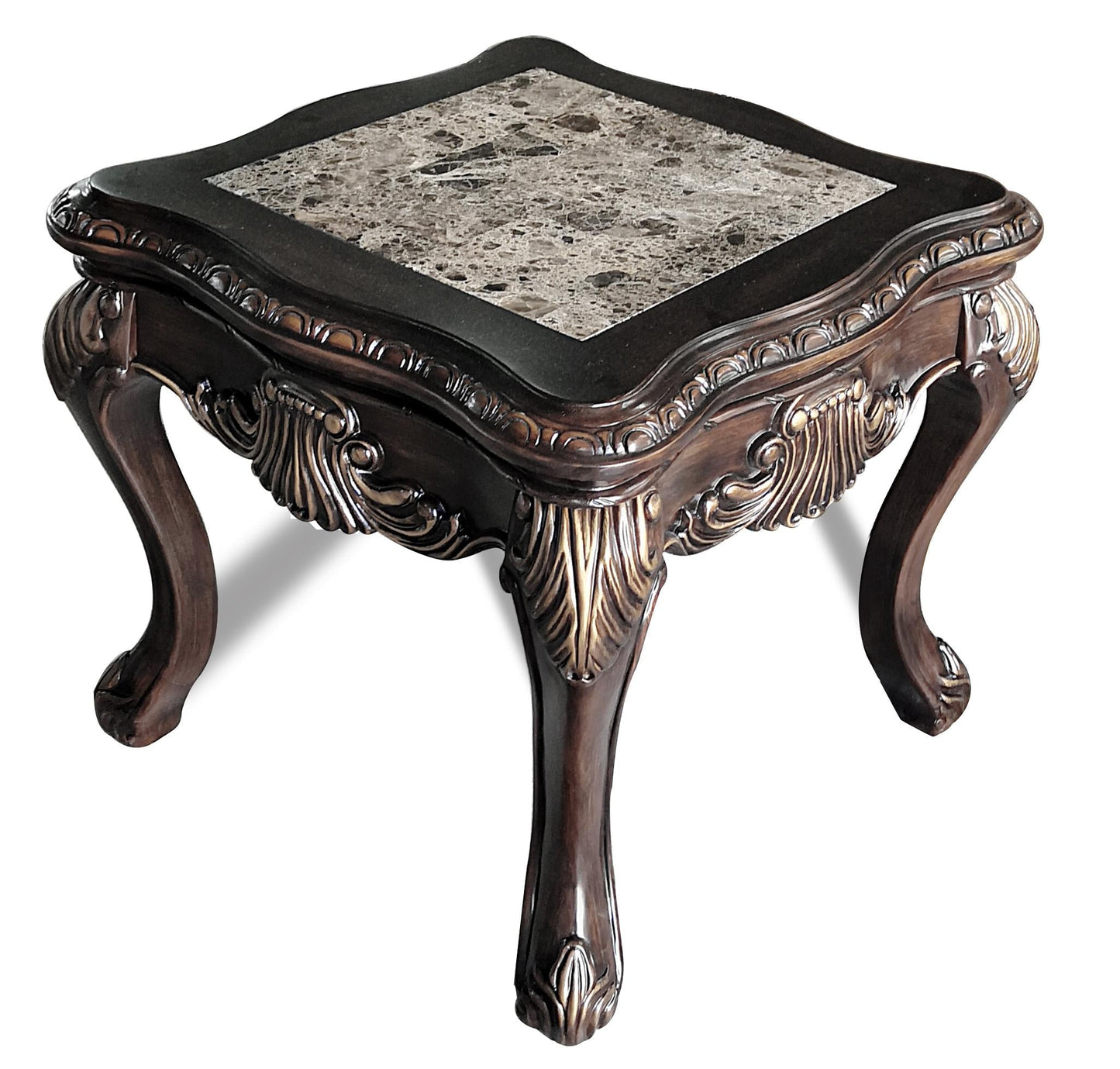 Alexa Traditional Style End Table in Cherry finish Wood - ATL FURNITURE