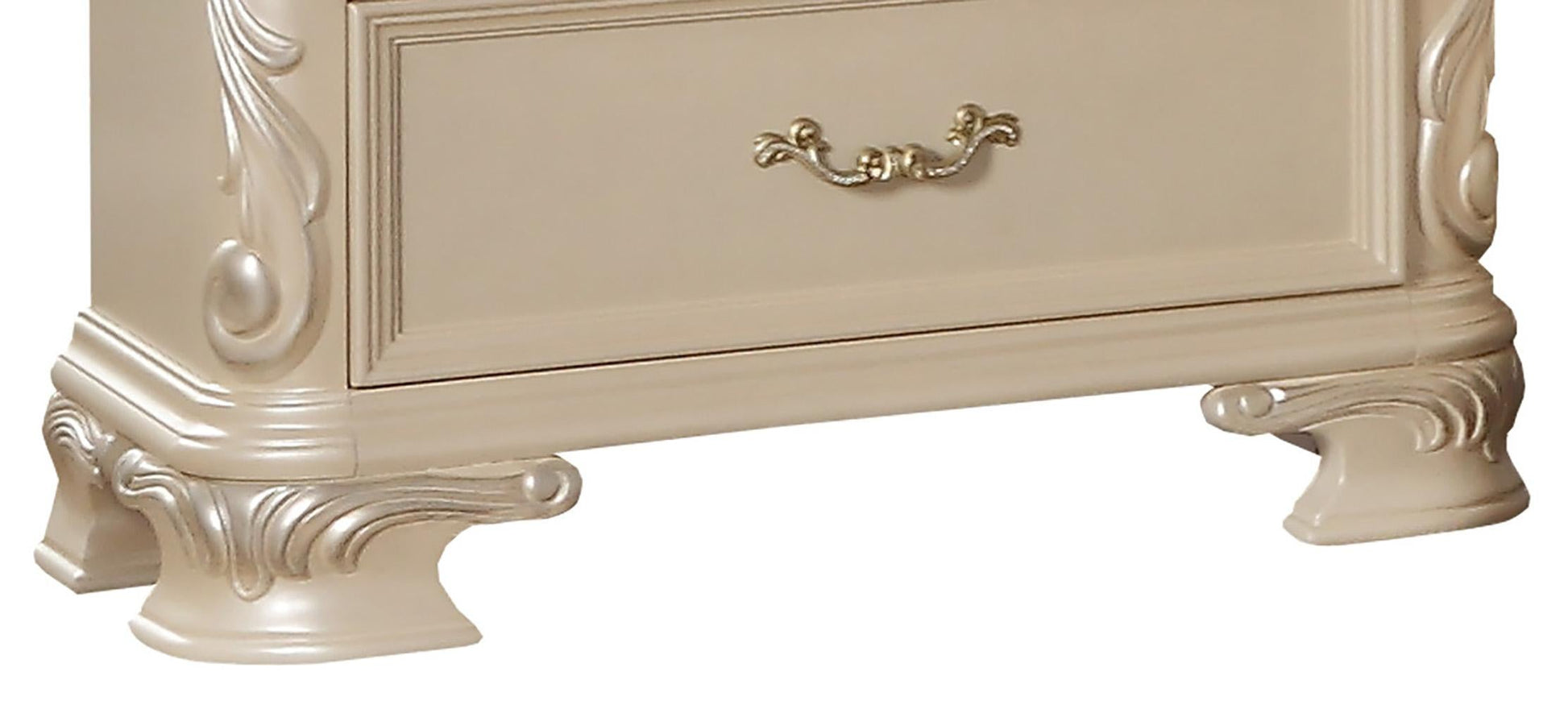 Victoria Traditional Style Nightstand in Off-White finish Wood - ATL FURNITURE