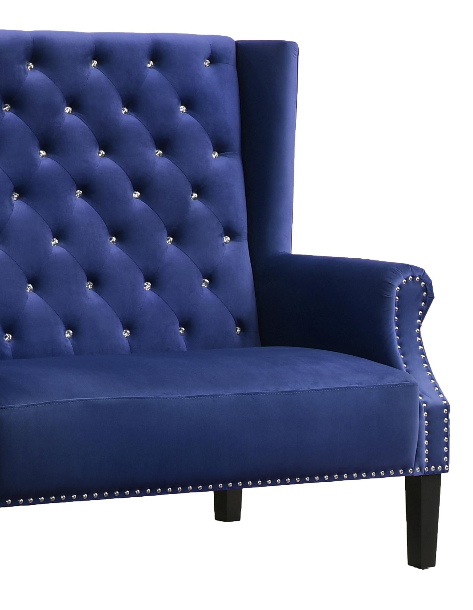 Lexi Transitional Style Blue Accent Chair - ATL FURNITURE