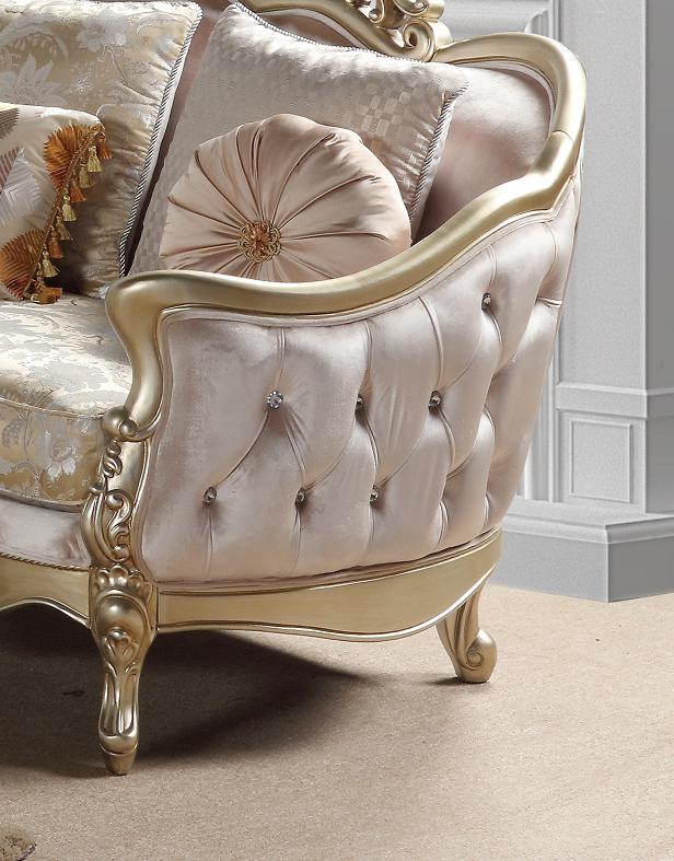 Diana Traditional Style Loveseat in Champagne finish Wood - ATL FURNITURE