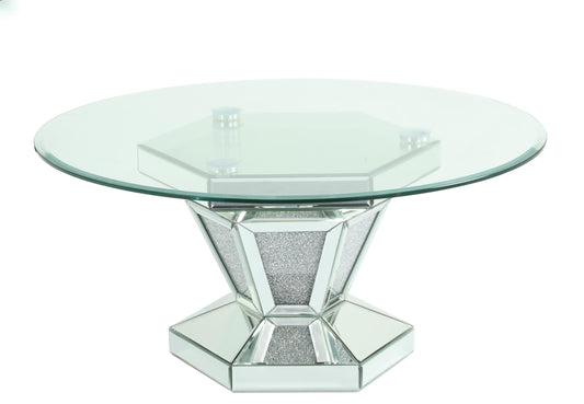 Diva Modern Style Glass Coffee Table with Silver fiinish - ATL FURNITURE