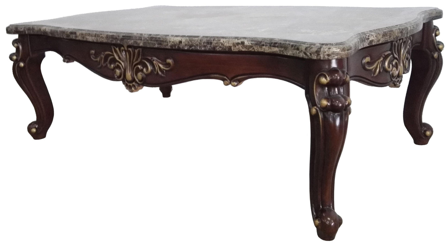 Jade Traditional Style Coffee Table in Cherry finish Wood - ATL FURNITURE