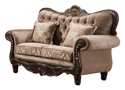 Giana Traditional Style Loveseat in Cherry finish Wood - ATL FURNITURE