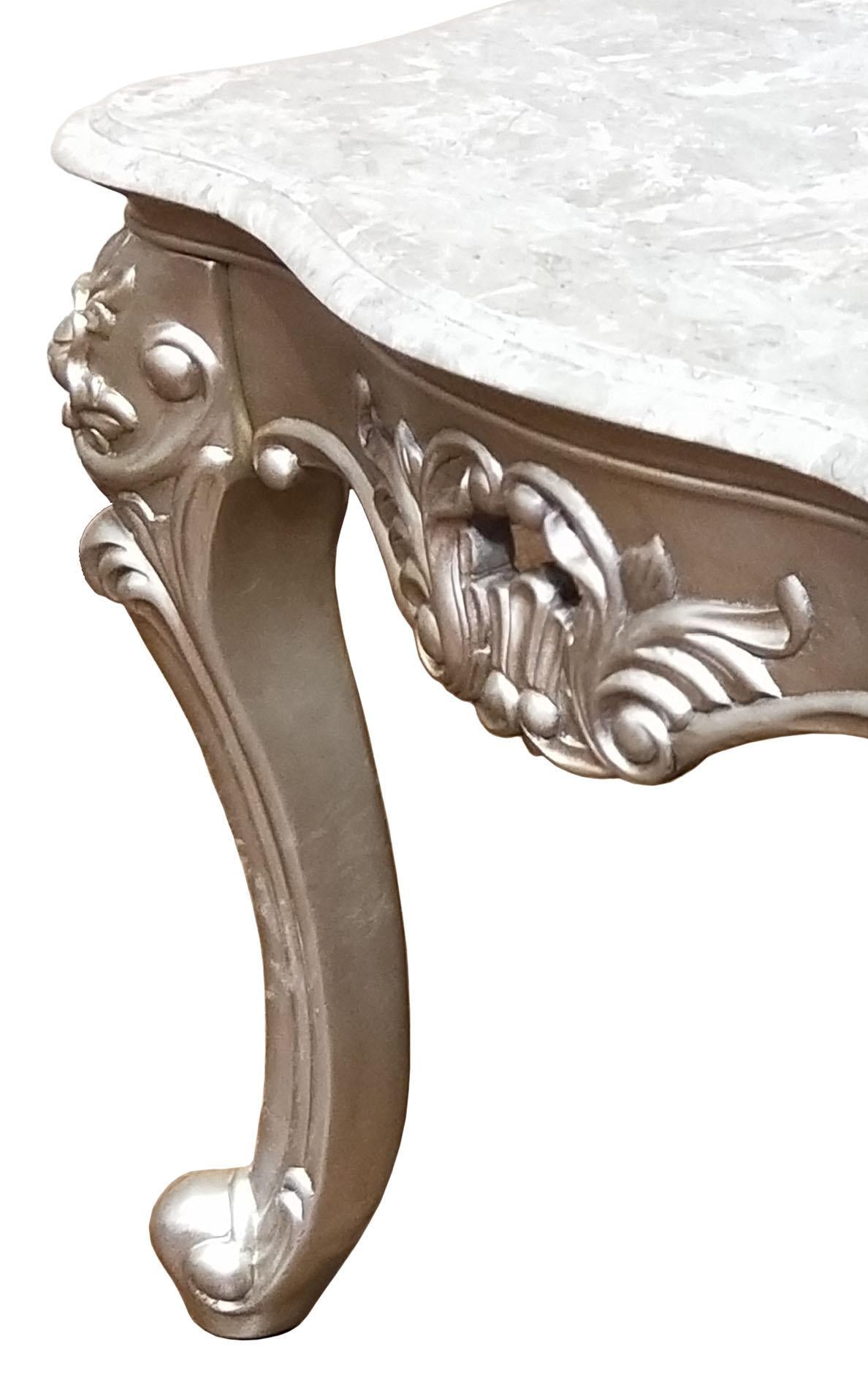 Ariel Transitional Style End Table in Silver finish Wood - ATL FURNITURE