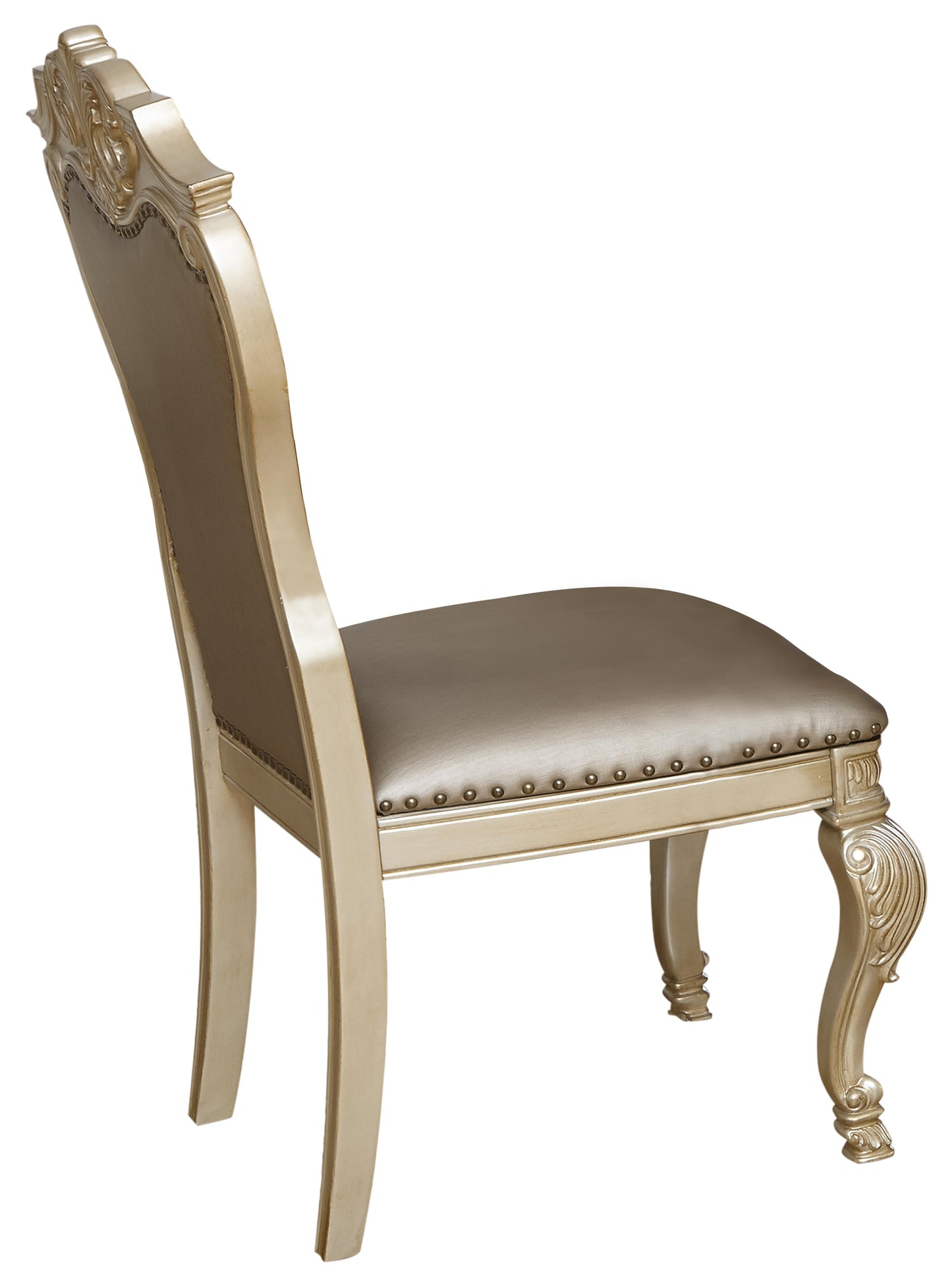 Miranda Transitional Style Dining Side Chair in Gold finish Wood - ATL FURNITURE