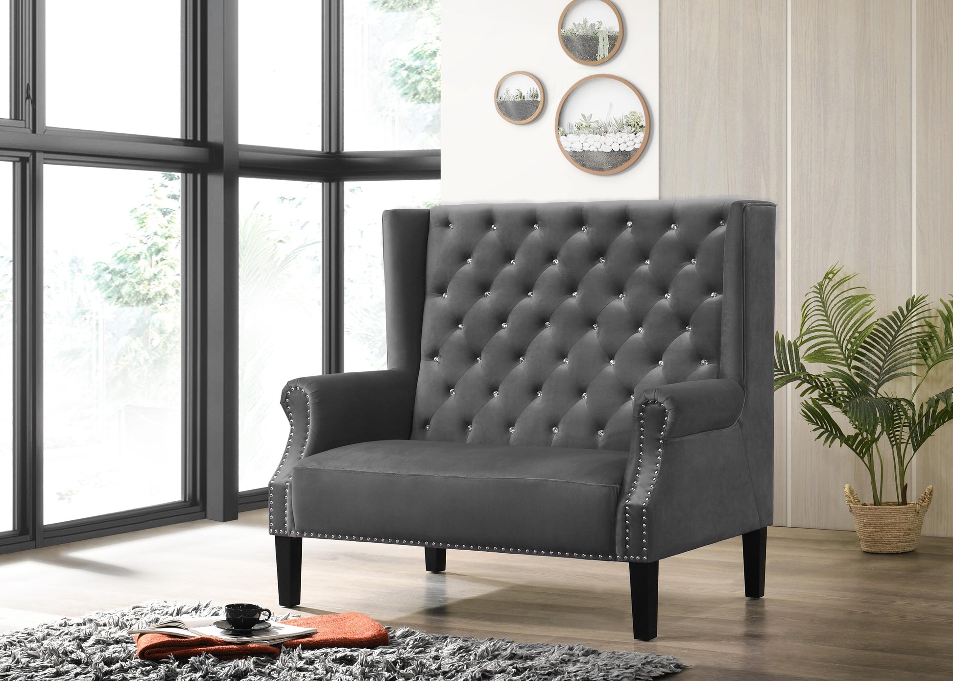 Lexi Transitional Style Silver Accent Chair - ATL FURNITURE