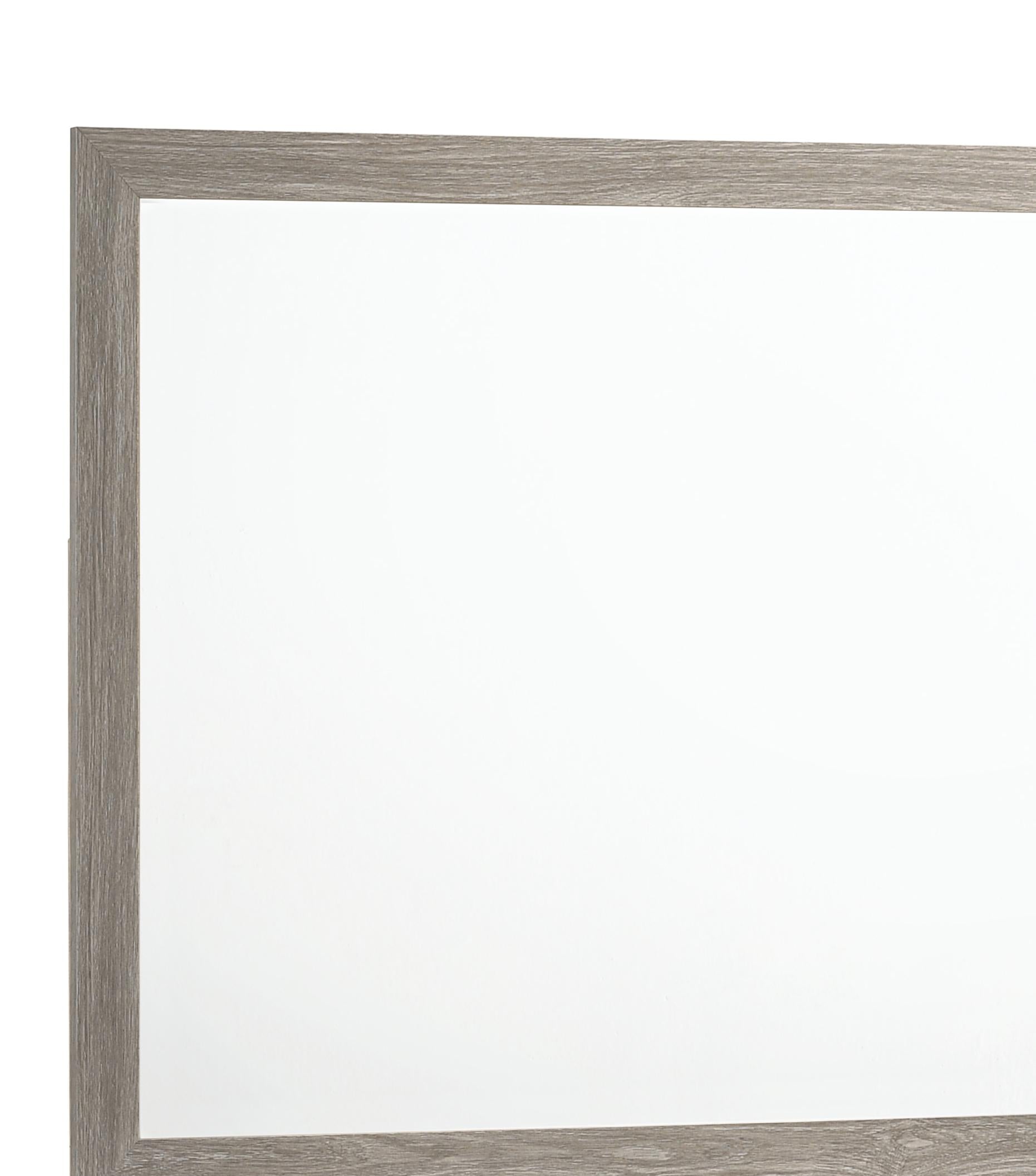 Yasmine White Modern Style Mirror in Gray finish Wood - ATL FURNITURE