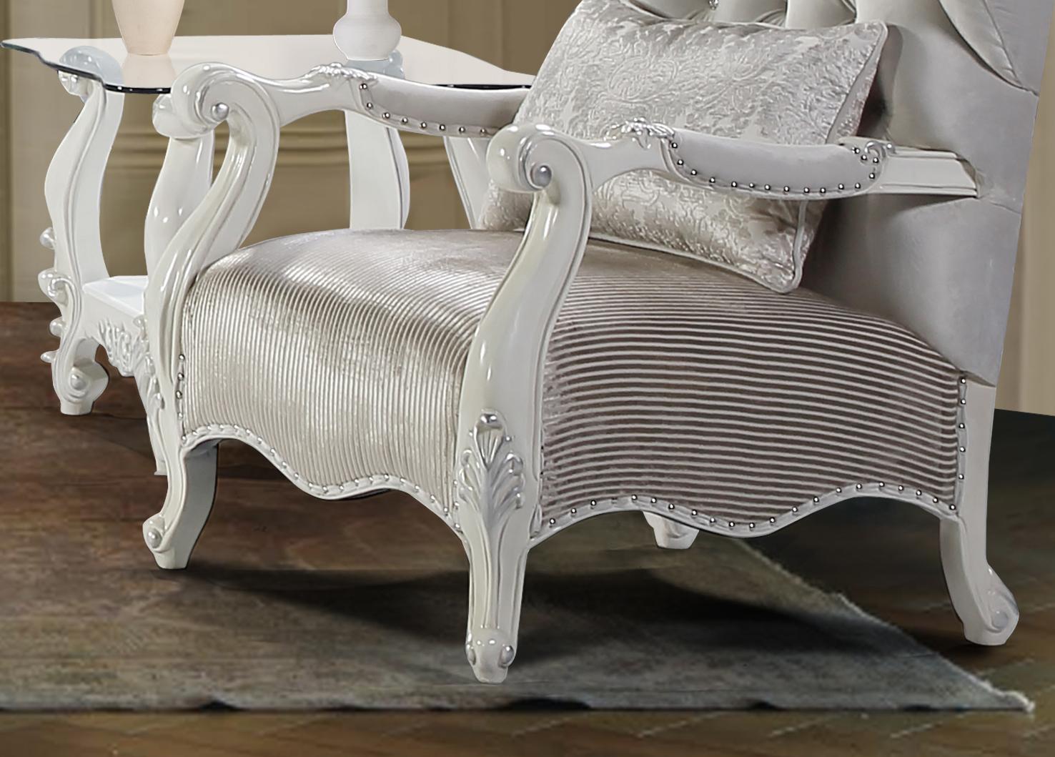 Juliana Traditional Style Chair in Pearl White finish Wood - ATL FURNITURE