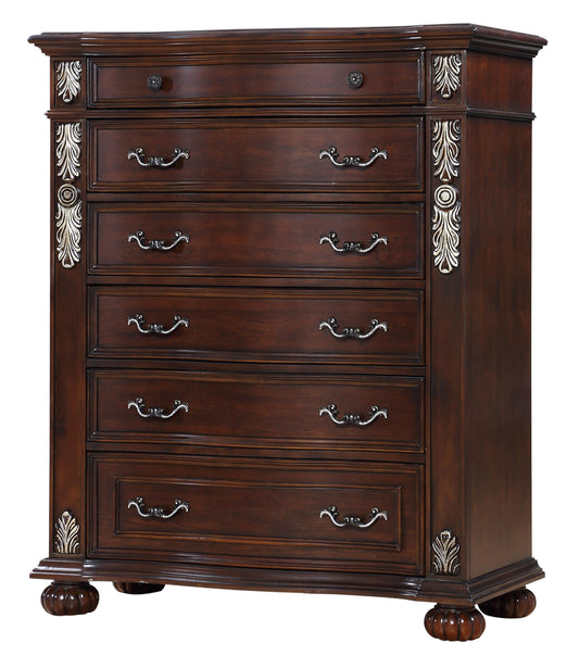 Rosanna Traditional Style Chest in Cherry finish Wood - ATL FURNITURE