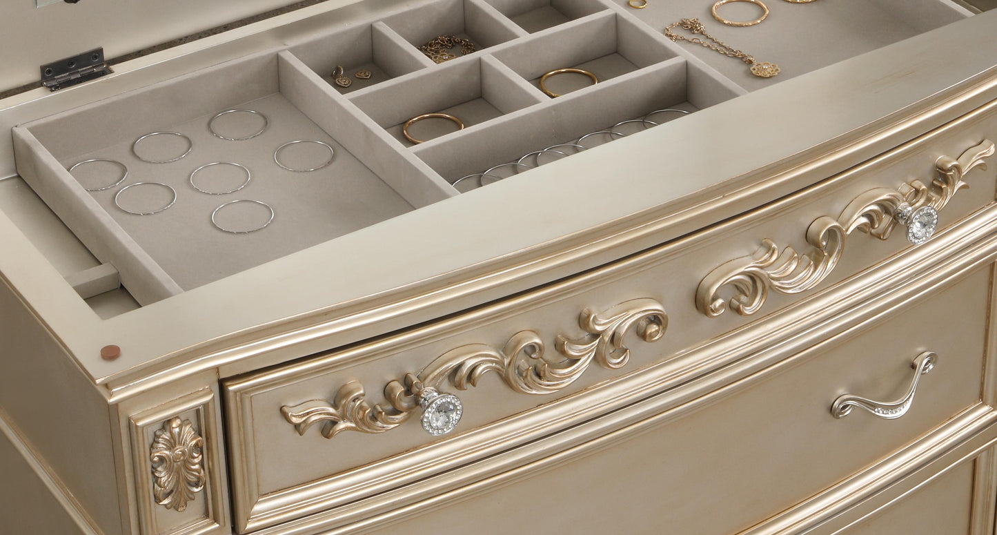 Valentina Traditional Style Chest in Gold finish Wood - ATL FURNITURE