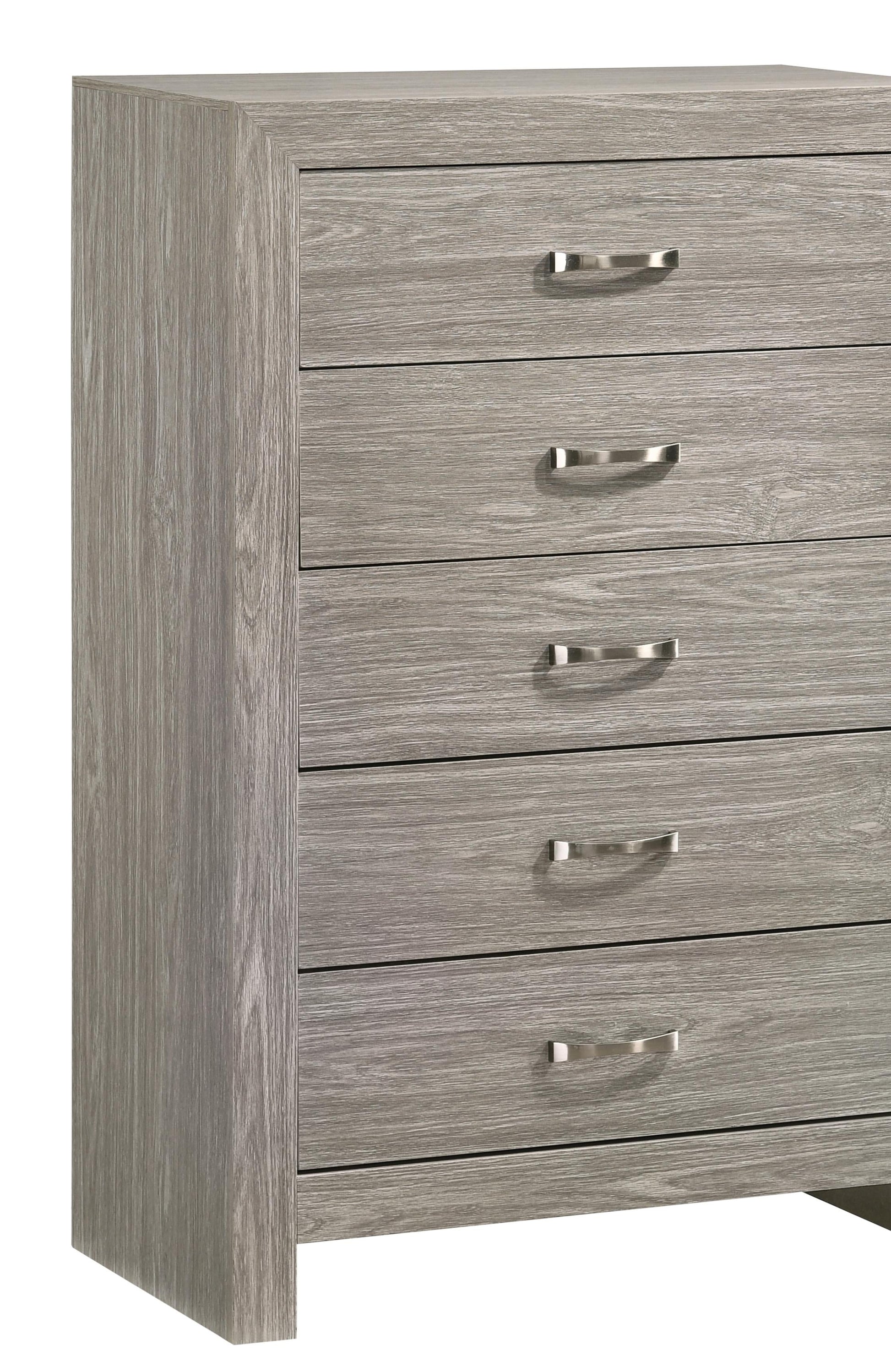 Yasmine White Modern Style Chest in Gray finish Wood - ATL FURNITURE