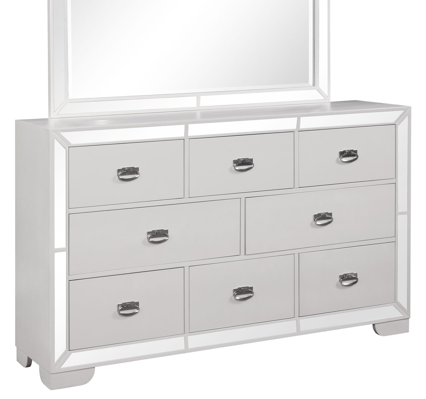 Grand Gloria Contemporary Style Dresser in White finish Wood - ATL FURNITURE