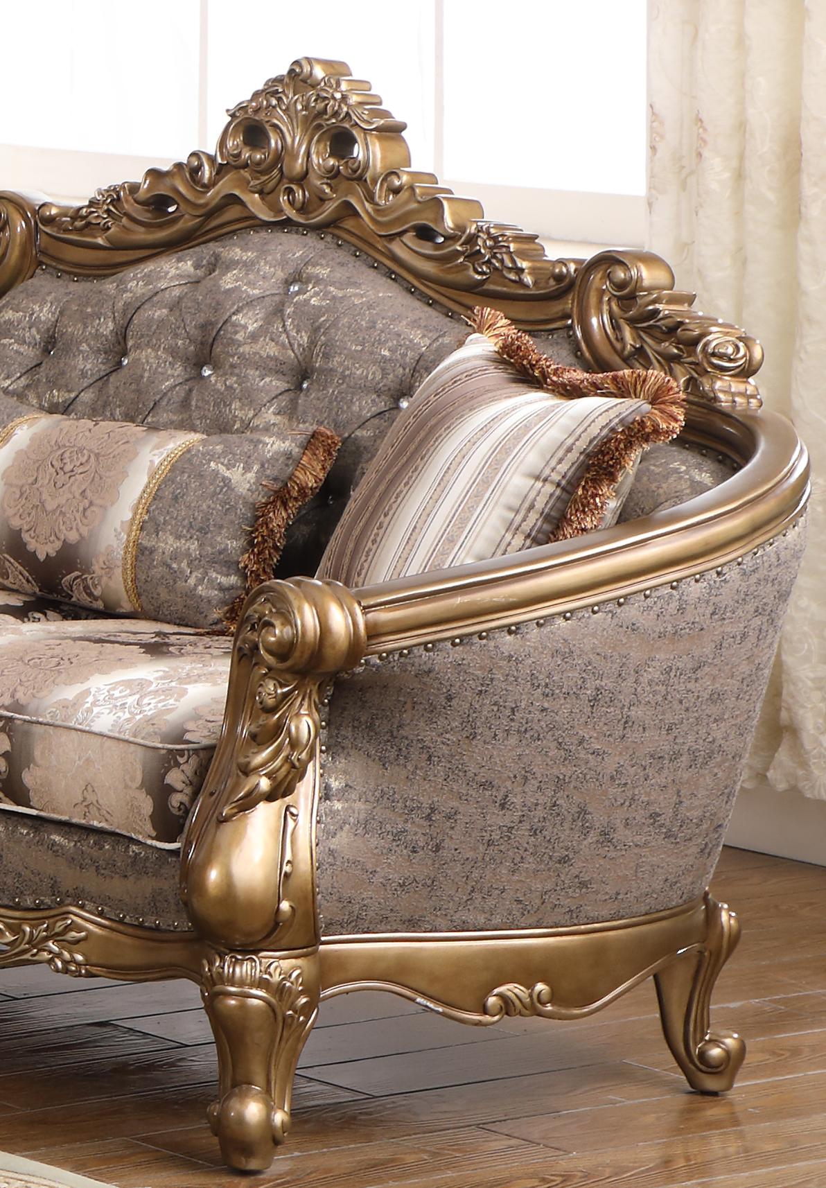 Amelia Traditional Style Loveseat in Bronze finish Wood - ATL FURNITURE