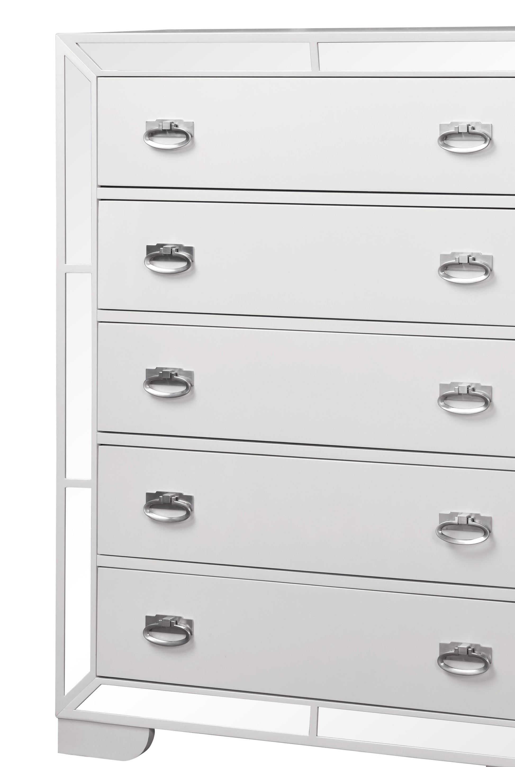 Grand Gloria Contemporary Style Chest in White finish Wood - ATL FURNITURE