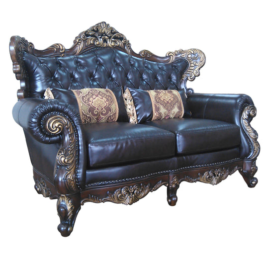 Britney Traditional Style Loveseat in Cherry finish Wood - ATL FURNITURE