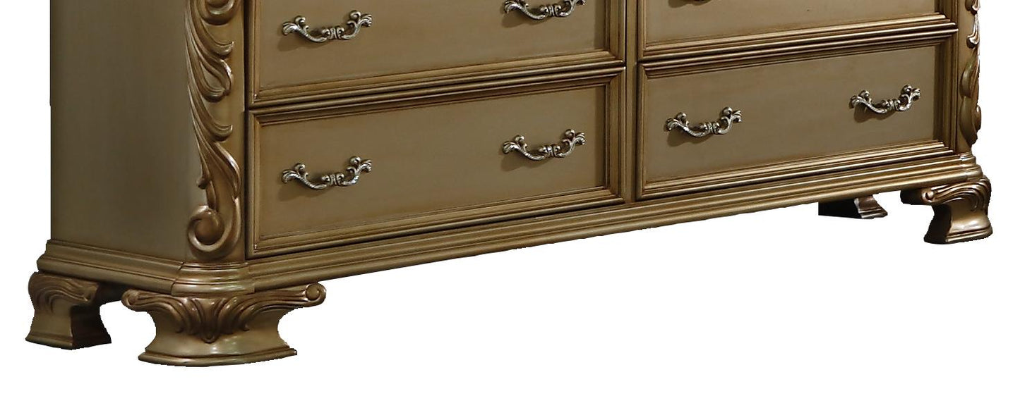 Miranda Transitional Style Dresser in Gold finish Wood - ATL FURNITURE