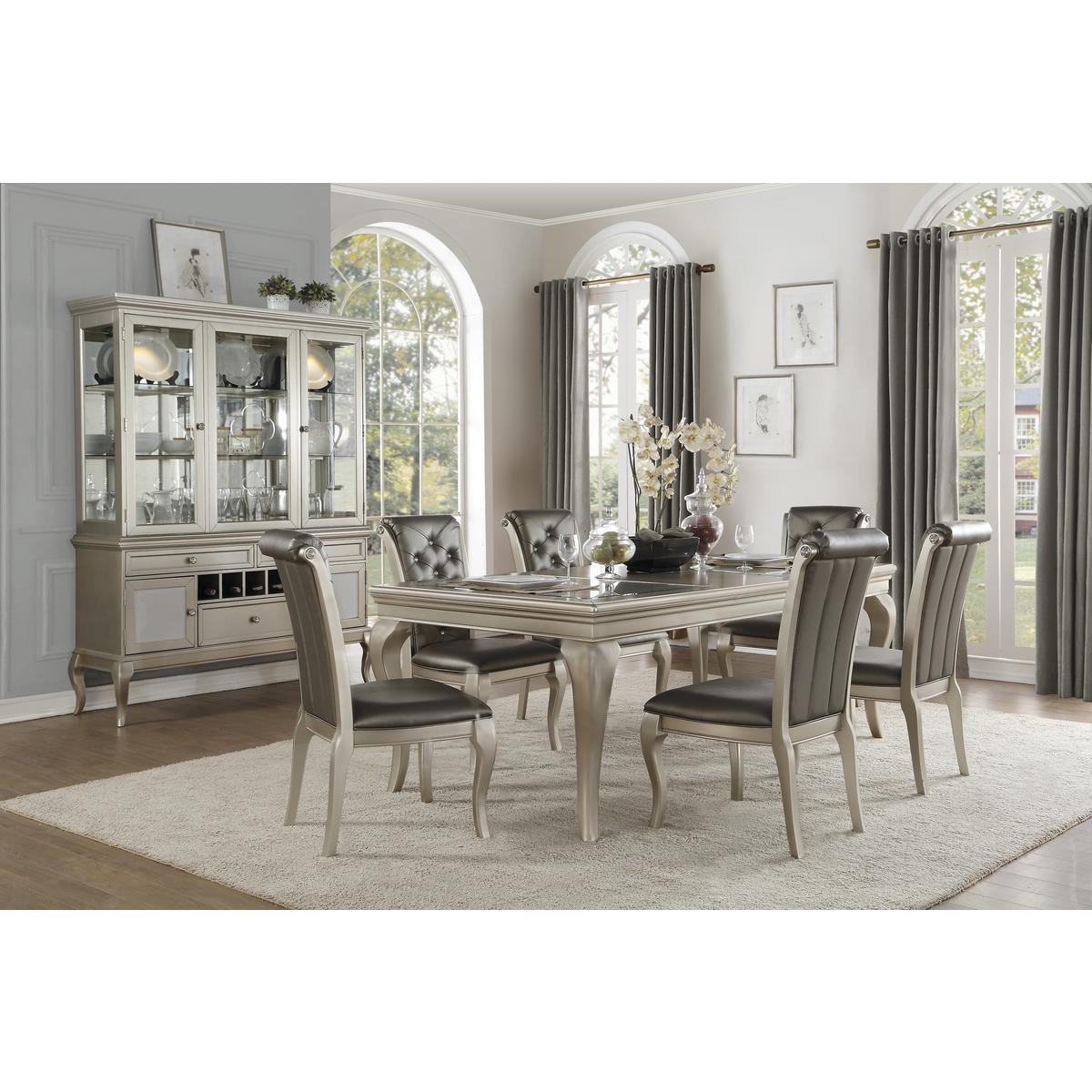 Crawford Rectangular Dining Room Set In Silver By Homelegance - ATL FURNITURE