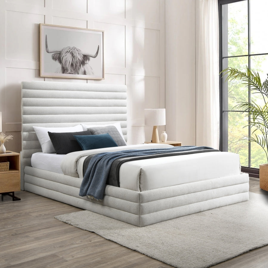 Maxwell Linen Textured Fabric Bed - ATL FURNITURE