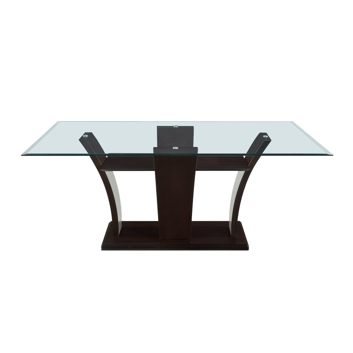 Daisy Rectangular Glass Top Dining Room Set In Espresso By Homelegance - ATL FURNITURE