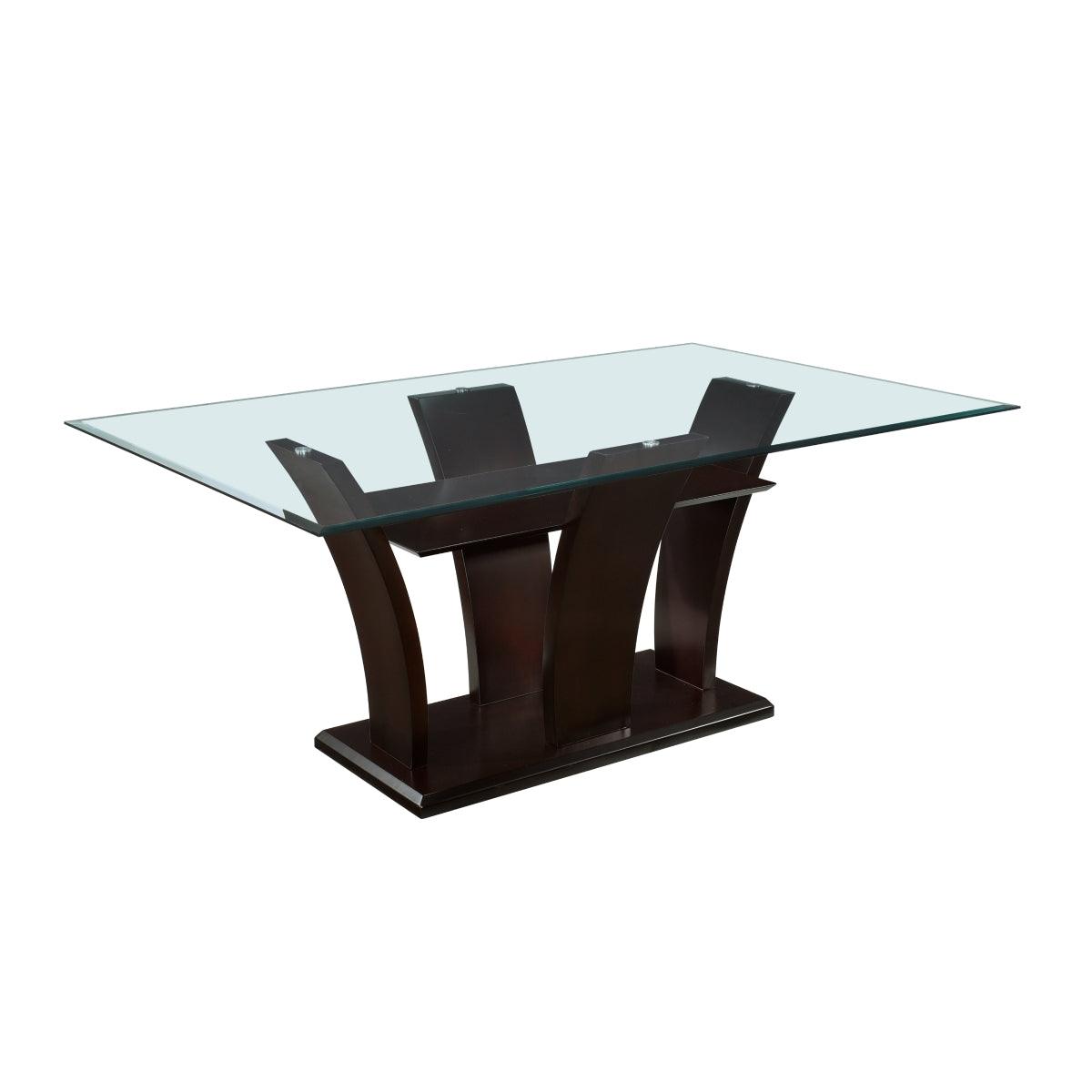 Daisy Rectangular Glass Top Dining Room Set In Espresso By Homelegance - ATL FURNITURE