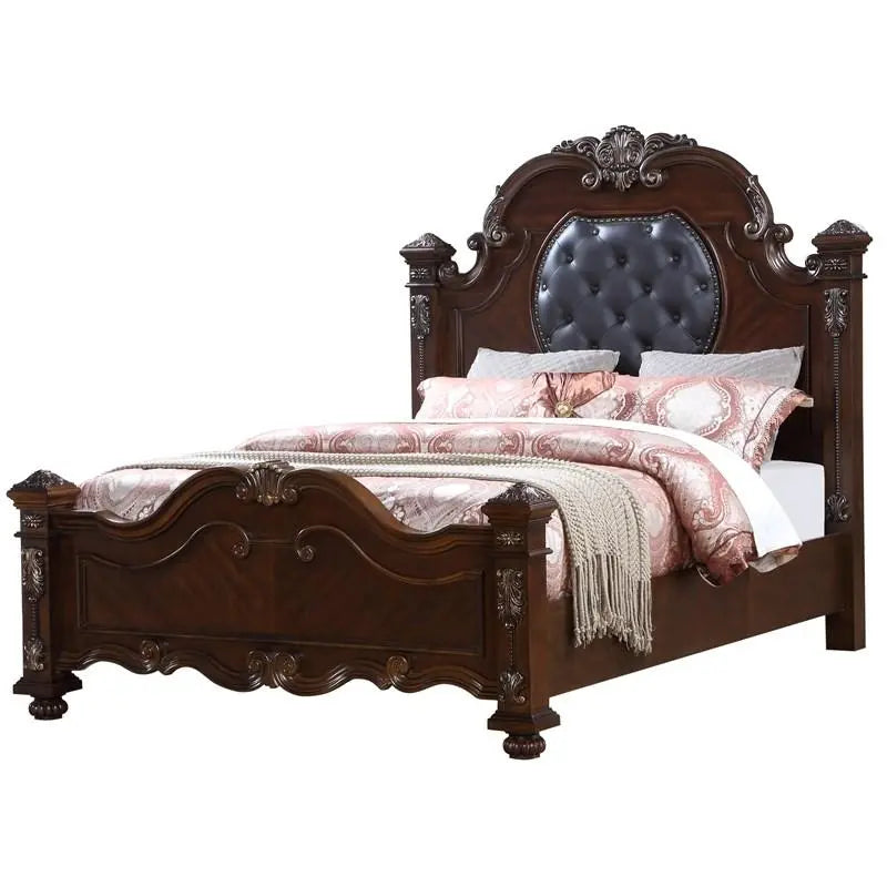 Destiny 6Pc Traditional Bedroom Set in Cherry Finish by Cosmos Furniture - ATL FURNITURE