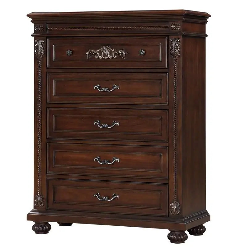 Destiny 6Pc Traditional Bedroom Set in Cherry Finish by Cosmos Furniture - ATL FURNITURE